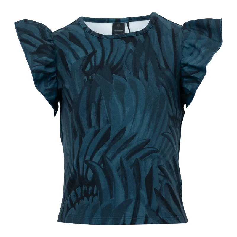 Simple Solid Color Girl's Camo Feather Sophia Top